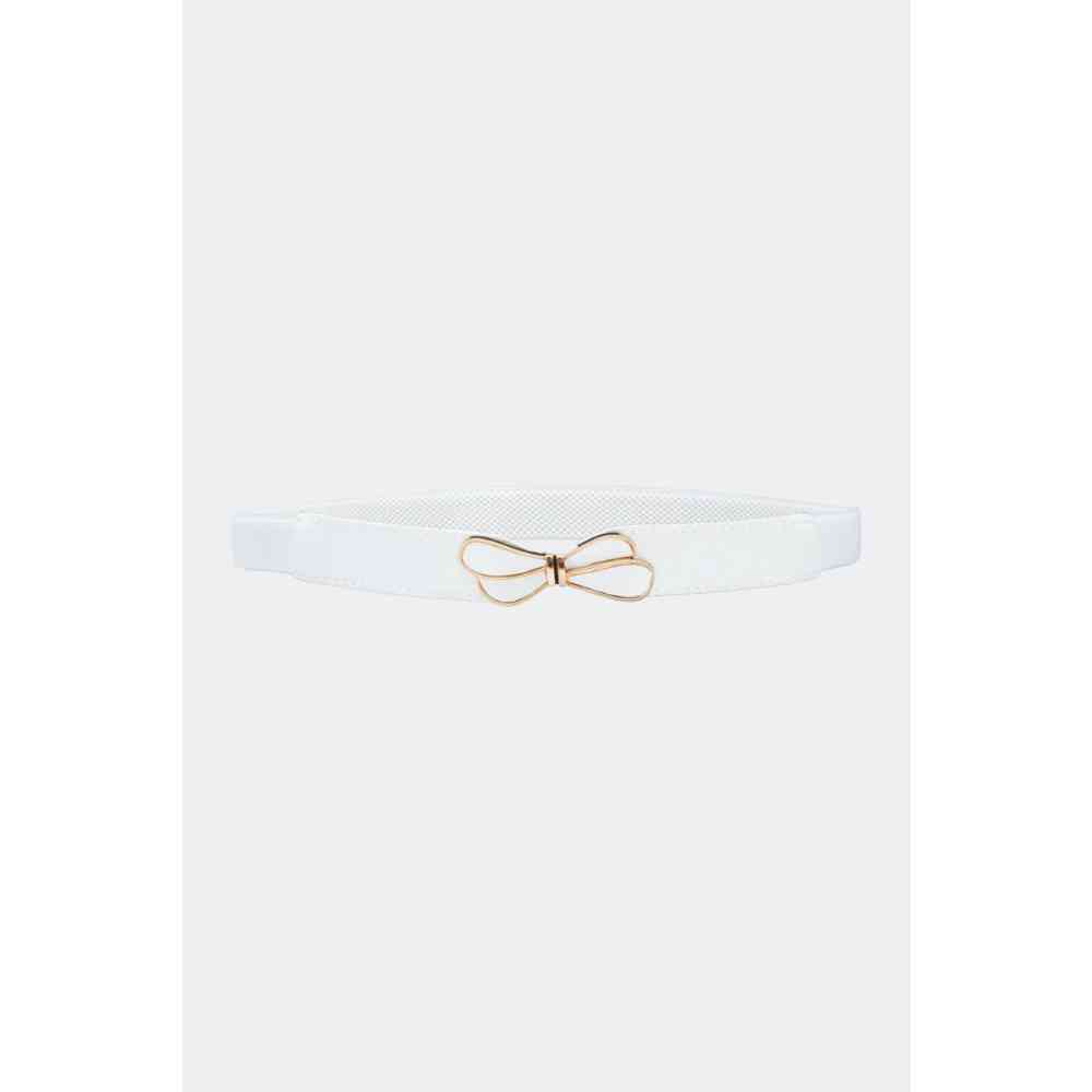 Voodoo Vixen - Butterfly Buckle Elasticated Ceinture pour la taille - Blanc